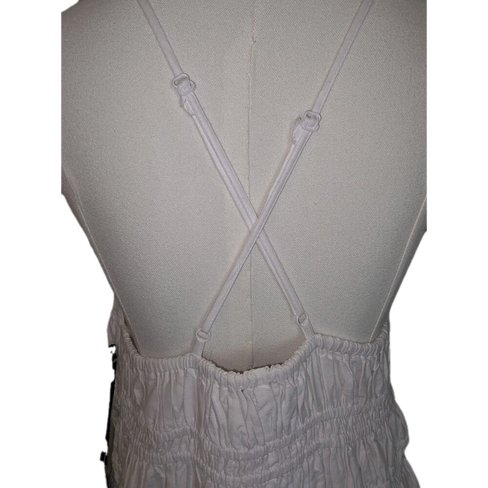 NWT XL White Eyelet Cutout Dress w/Adjustable Spaghetti Straps MSRP $48 - Picture 5 of 12